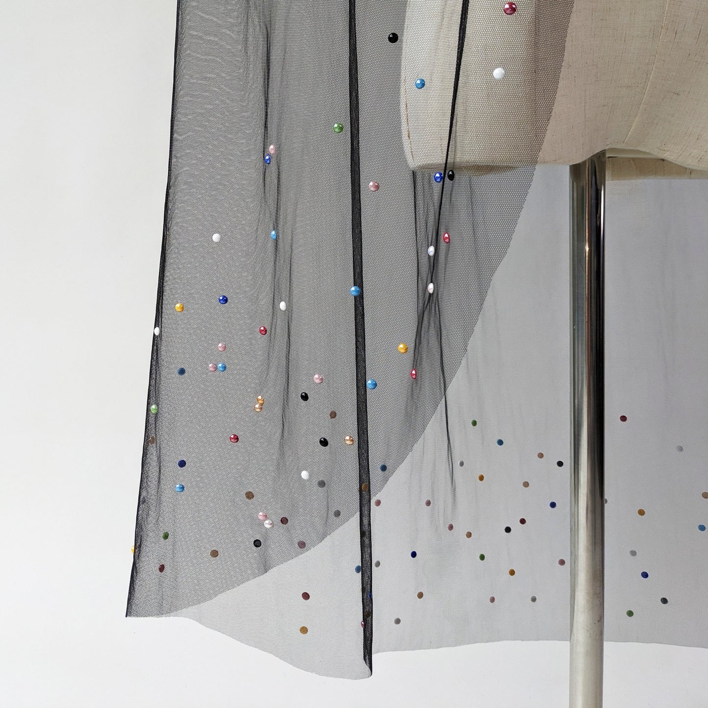 Black Colorful Pearl Edge Veil