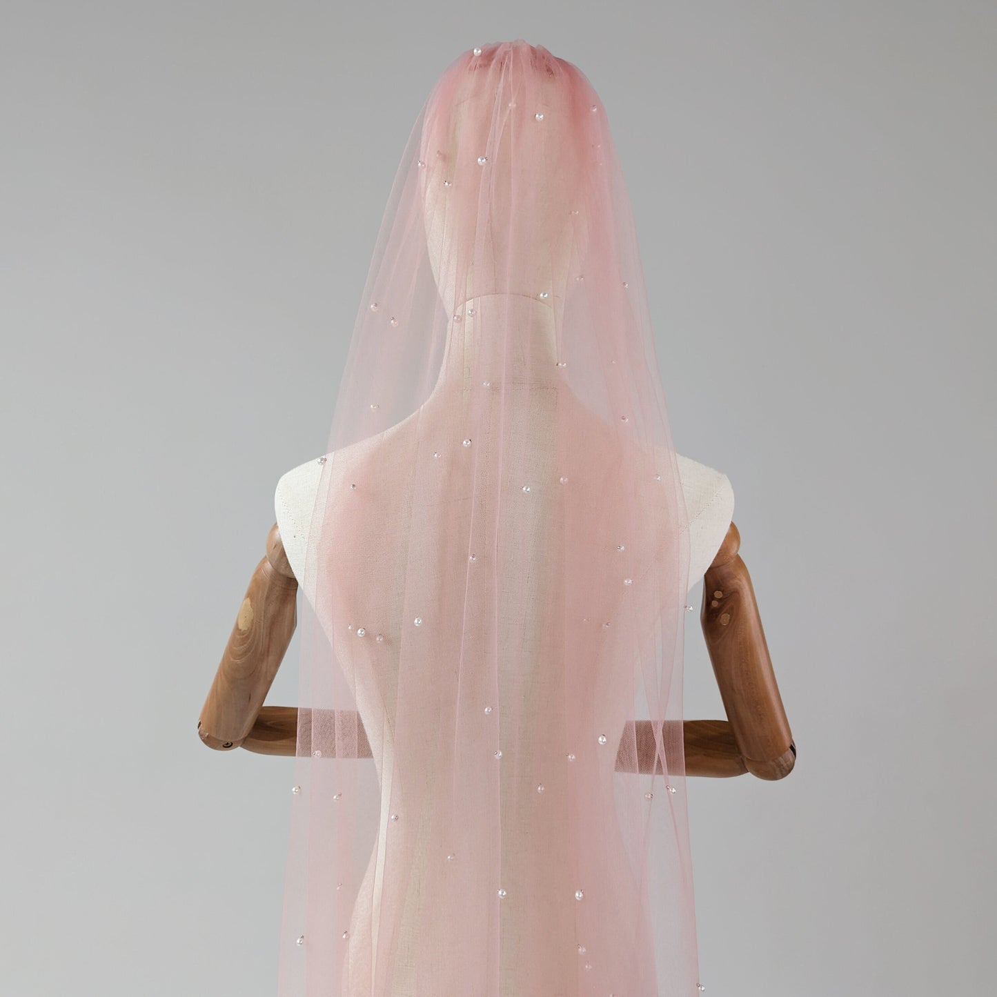 Blush Pink Pearl Veil
