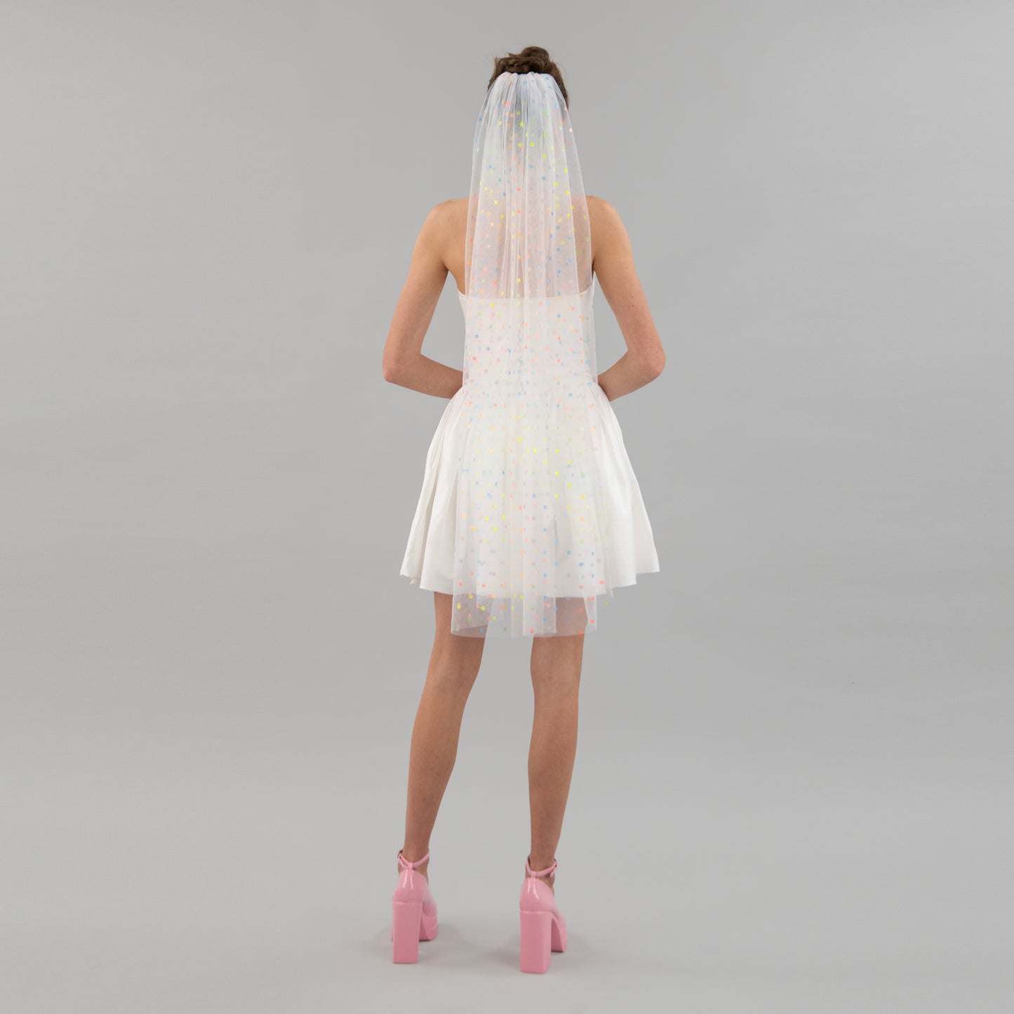 Ivory Rainbow Polka Dot Veil