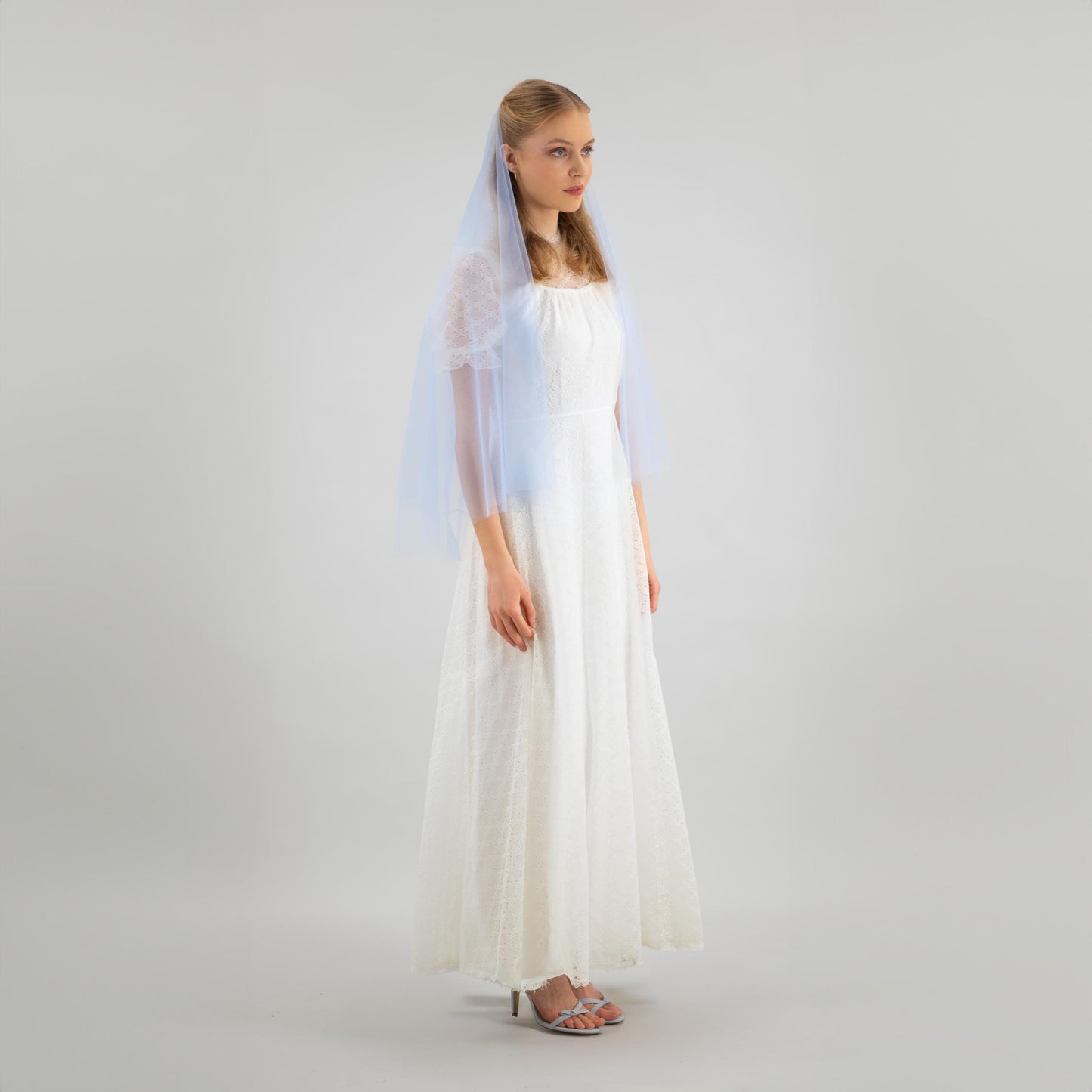 Sky Blue Blusher Veil