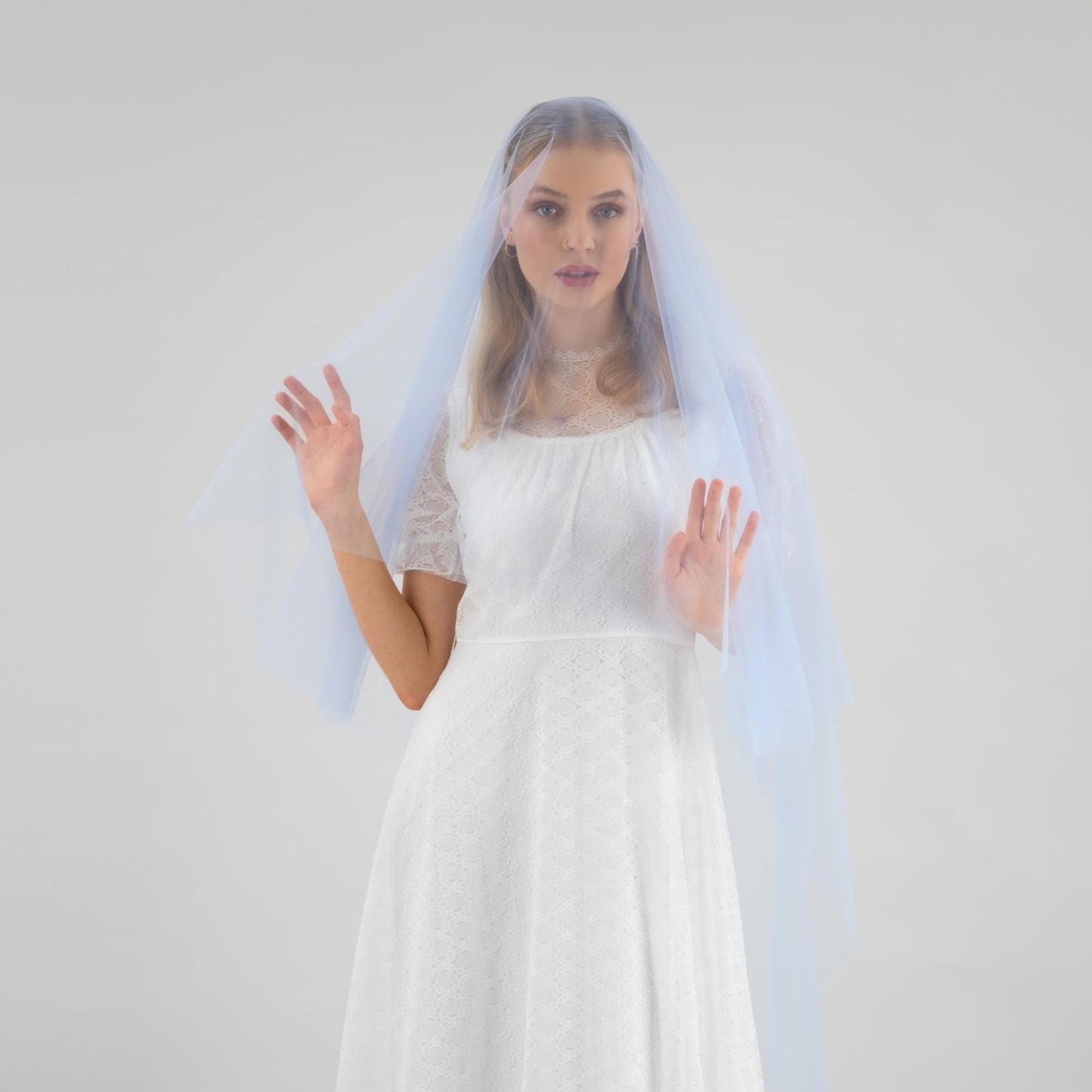 Sky Blue Blusher Veil