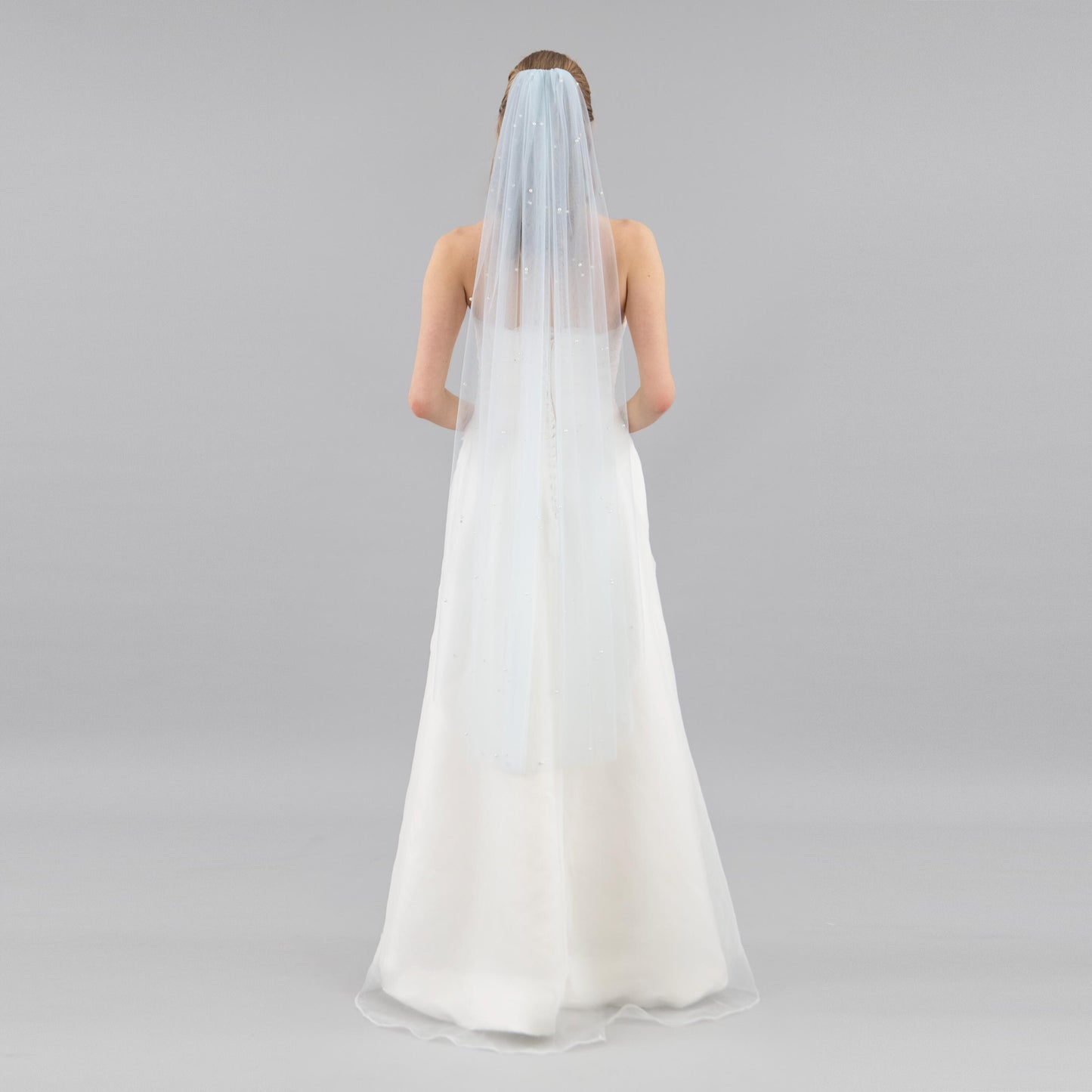 Baby Blue Pearl Veil