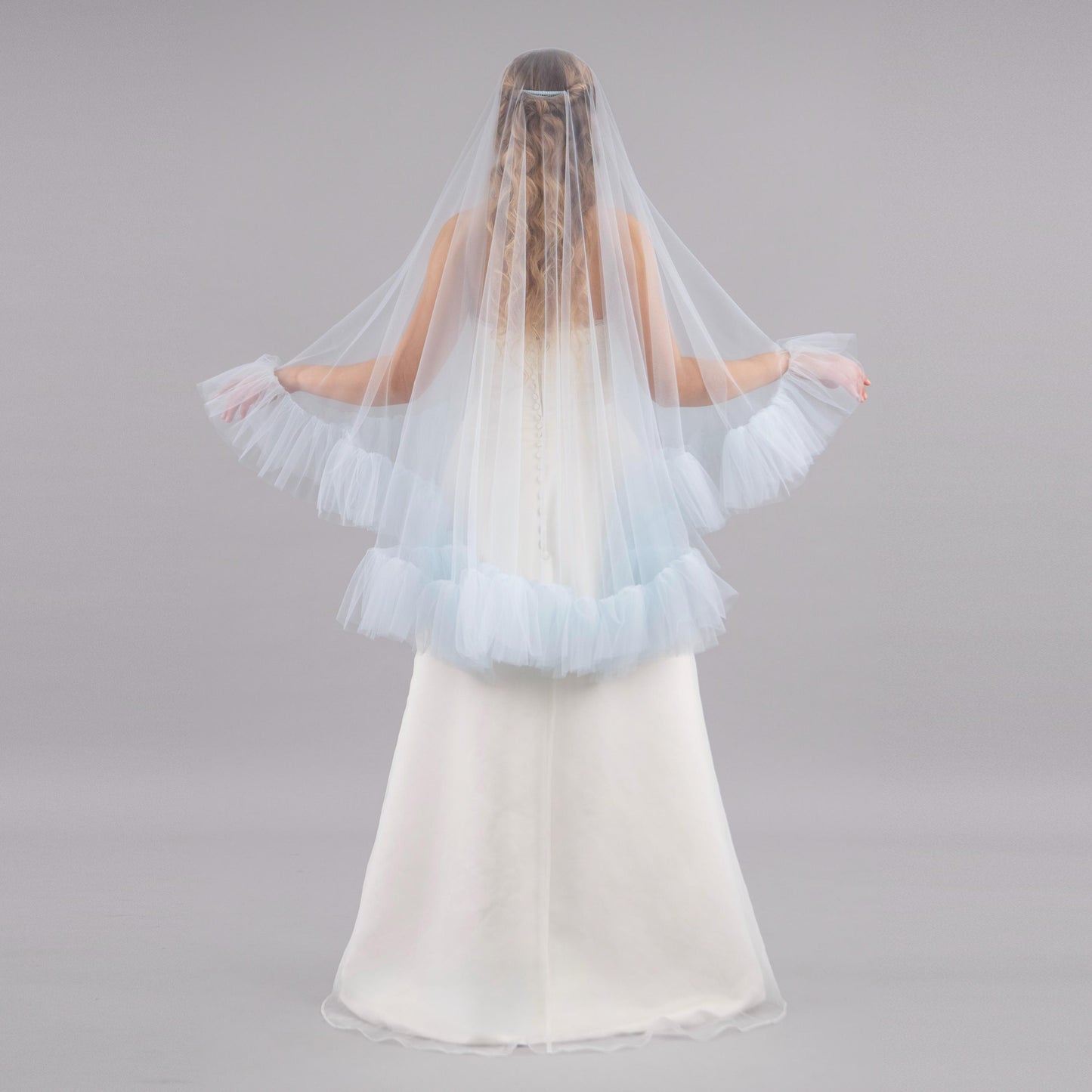 Baby Blue Ruffle Veil