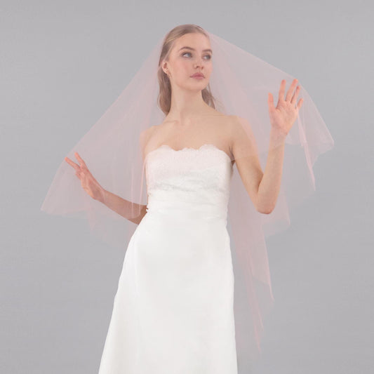 Blush Pink Blusher Veil