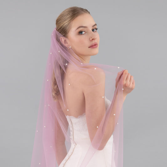 Lilac Purple Pearl Veil