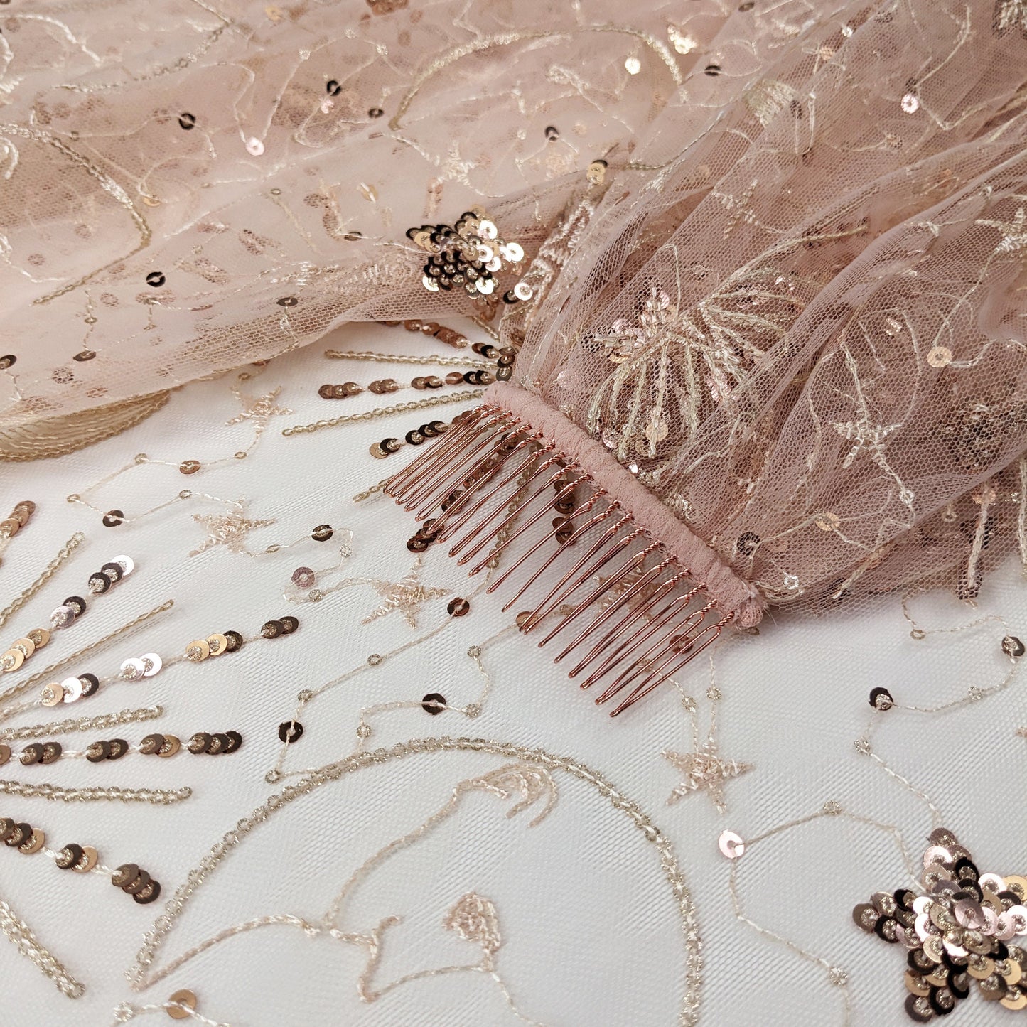 Blush and Rose Gold Celestial Veil