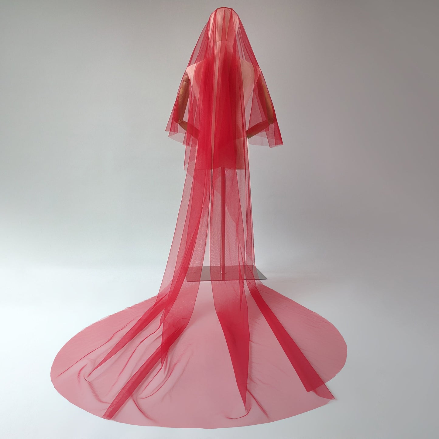 Rose Red Blusher Veil