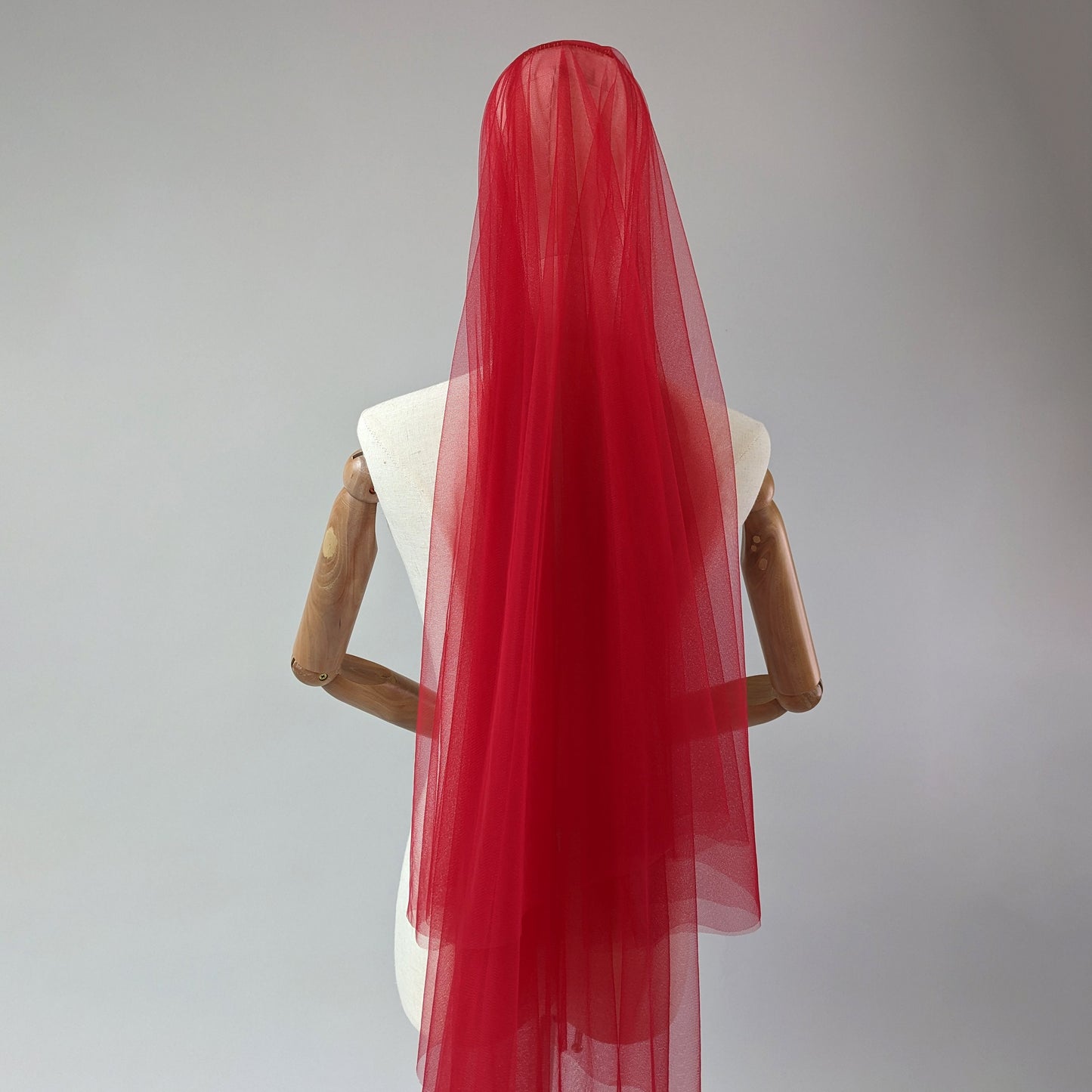 Rose Red Blusher Veil