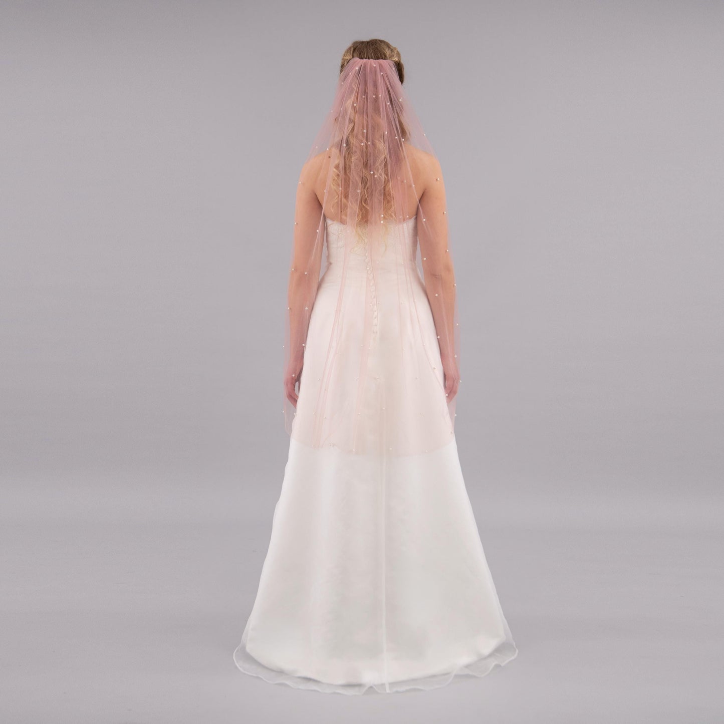 Blush Pink Pearl Veil