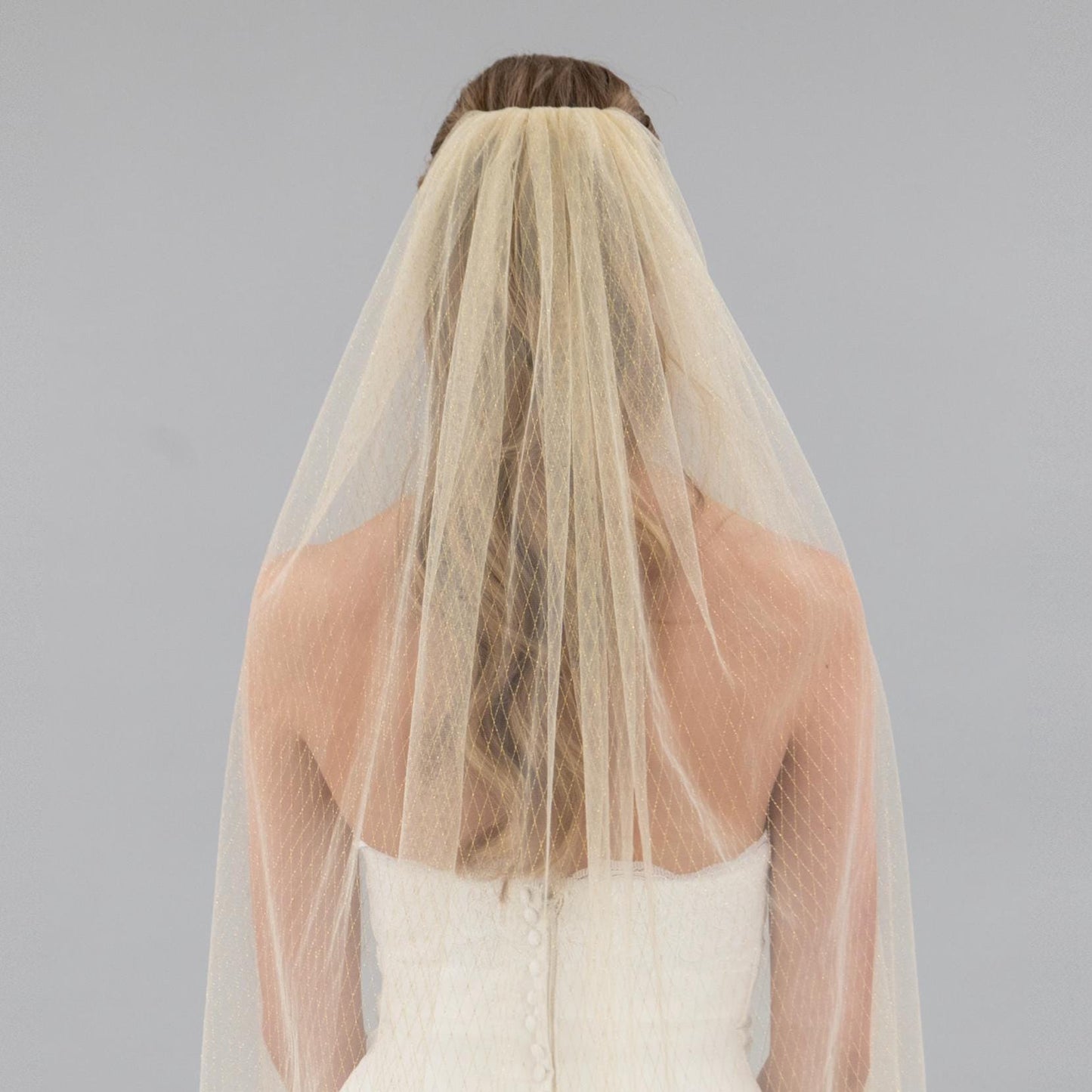 Champagne and Gold Thread Veil