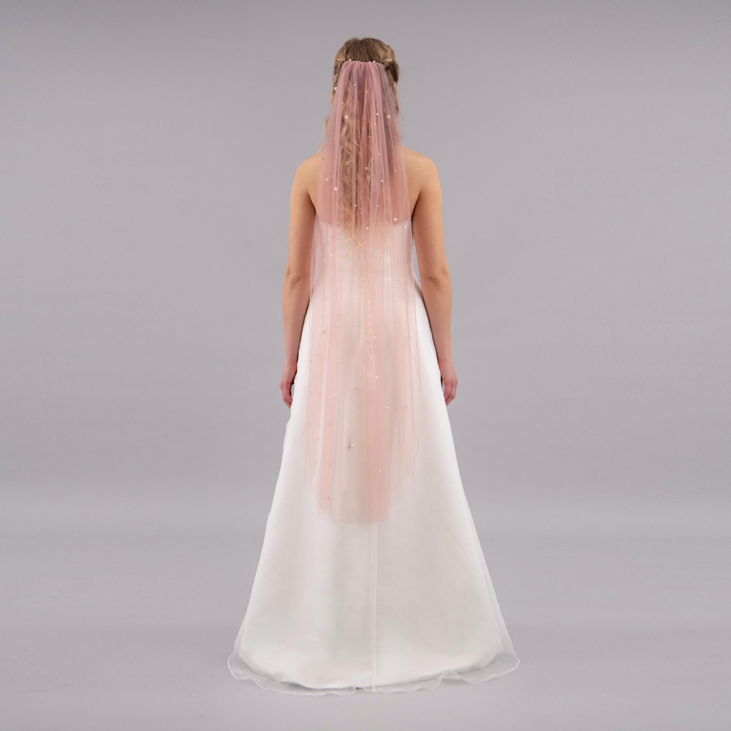 Blush Pink Irregular Pearl Veil