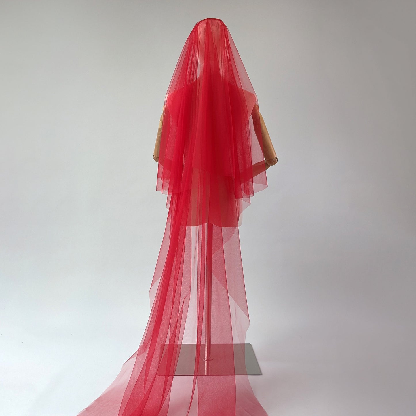 Rose Red Blusher Veil