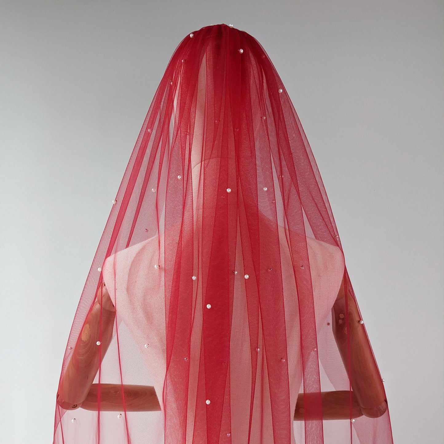 Rose Red Pearl Veil