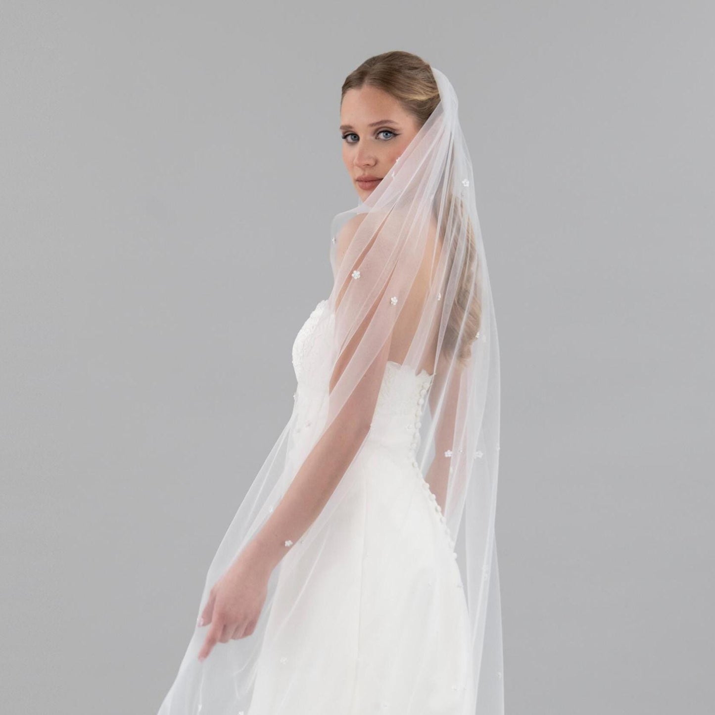 Ivory Mini Flower Veil