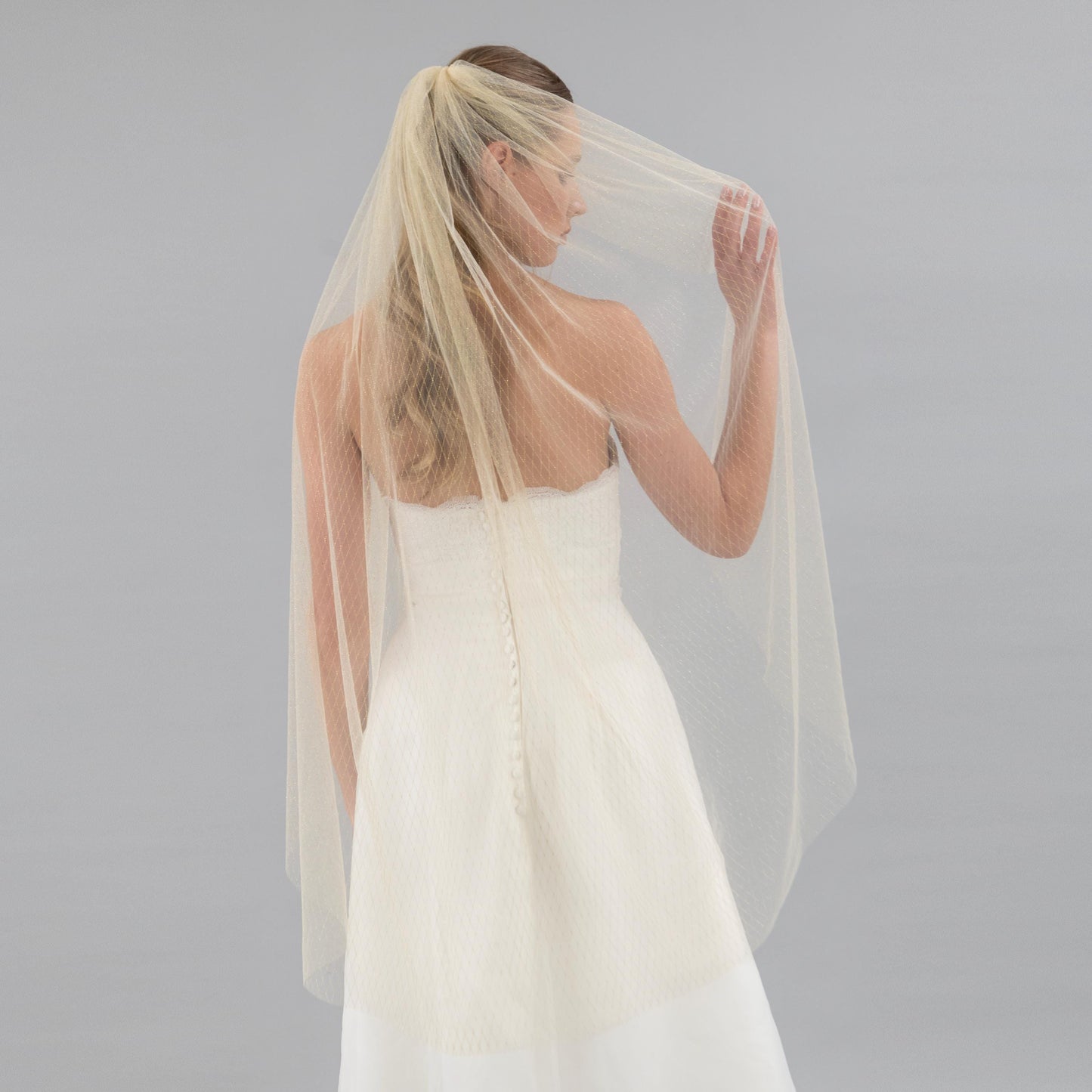 Champagne and Gold Thread Veil
