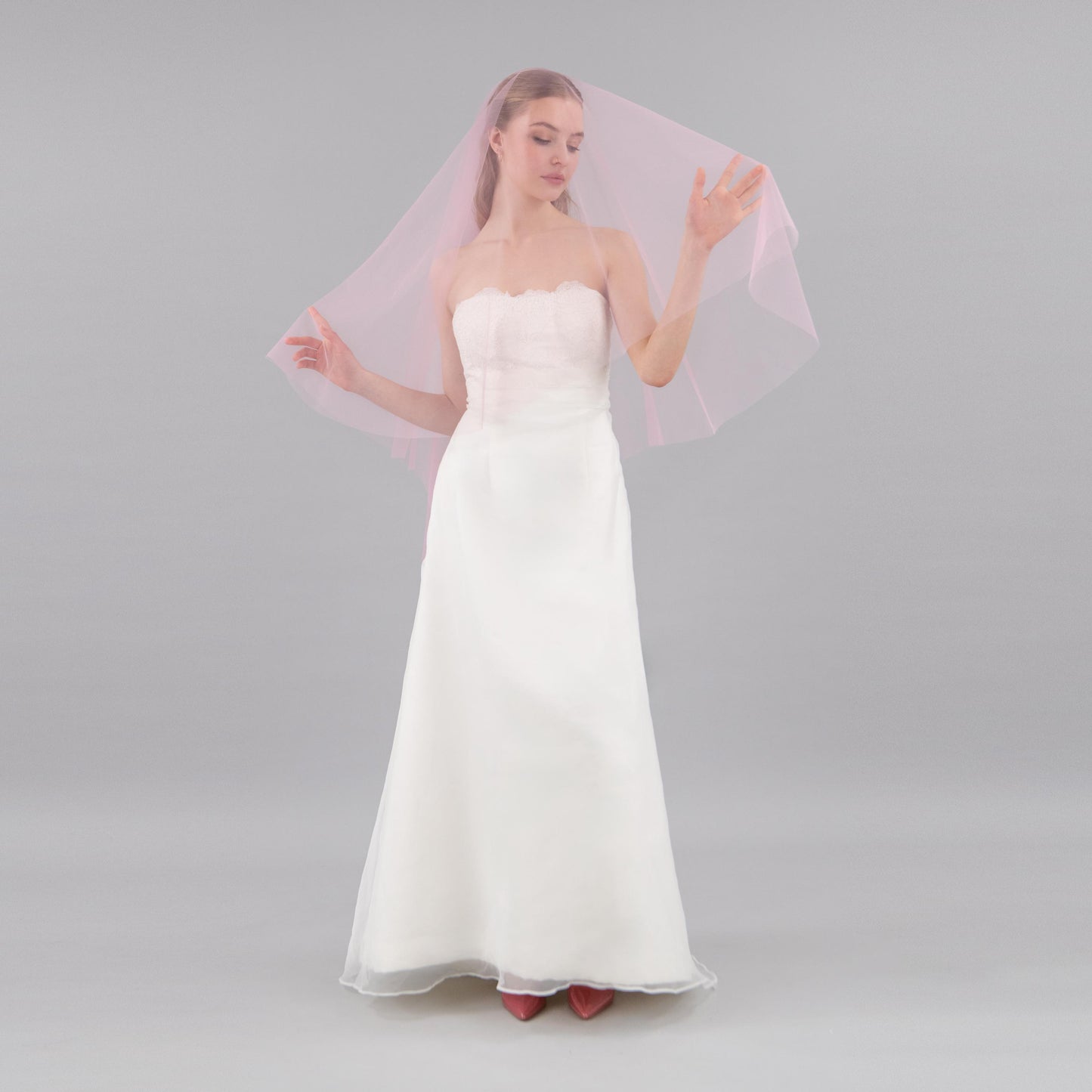 Rose Pink Blusher Veil