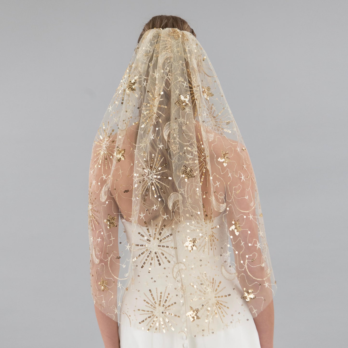 Champagne and Gold Celestial Veil