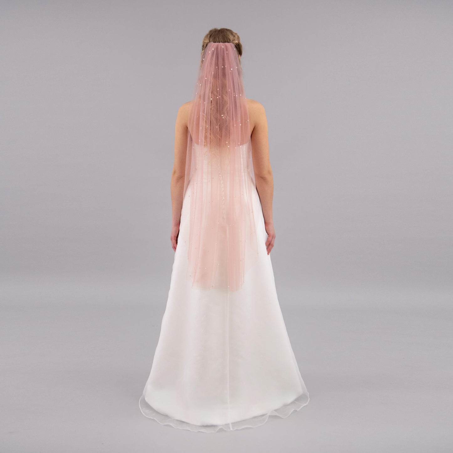 Blush Pink Pearl Veil