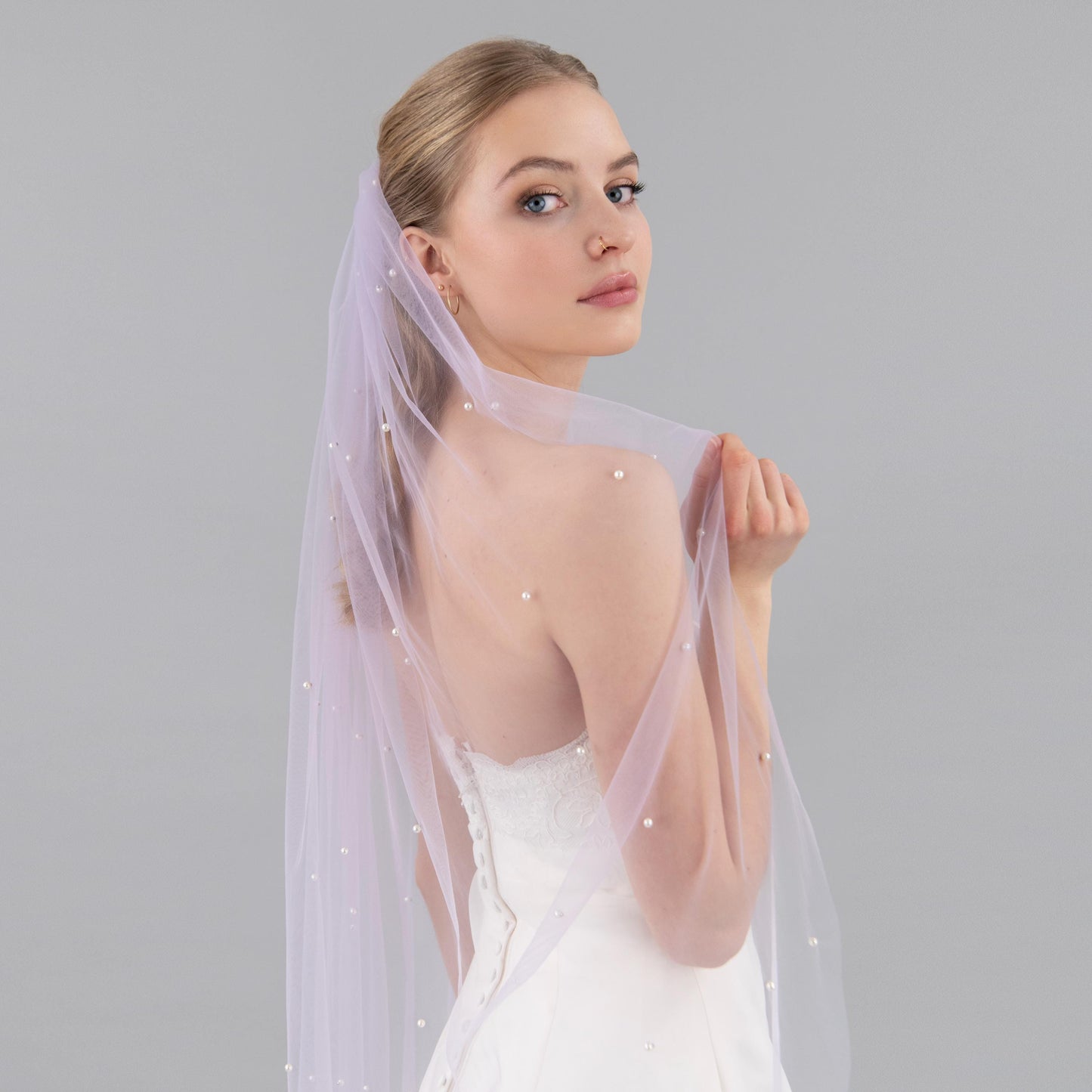 Lavender Purple Pearl Veil