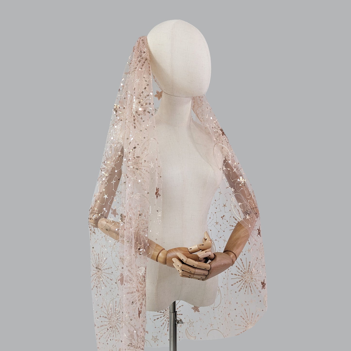 Blush and Rose Gold Celestial Veil