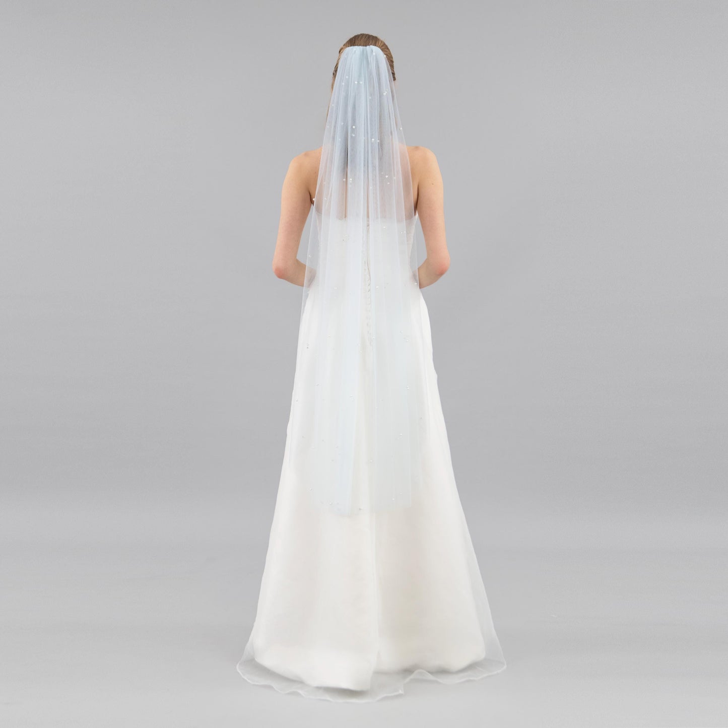 Baby Blue Pearl Veil