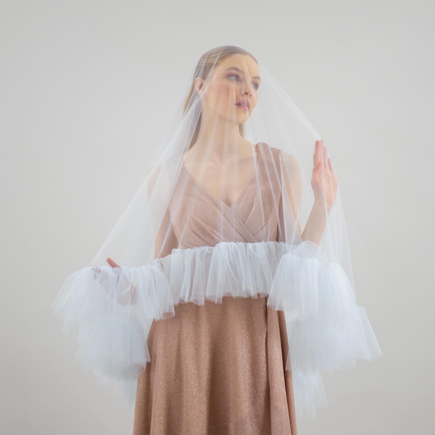 Baby Blue Ruffle Veil