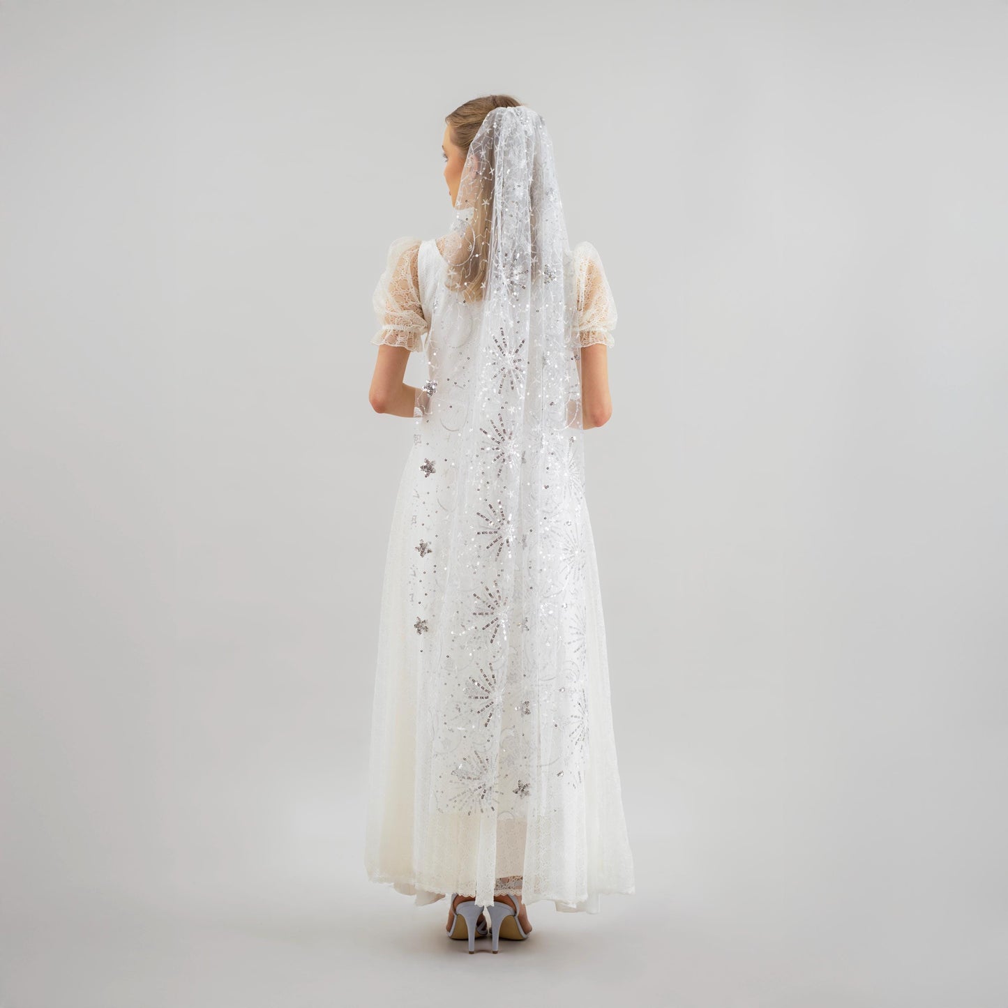 Ivory and Silver Celestial Veil