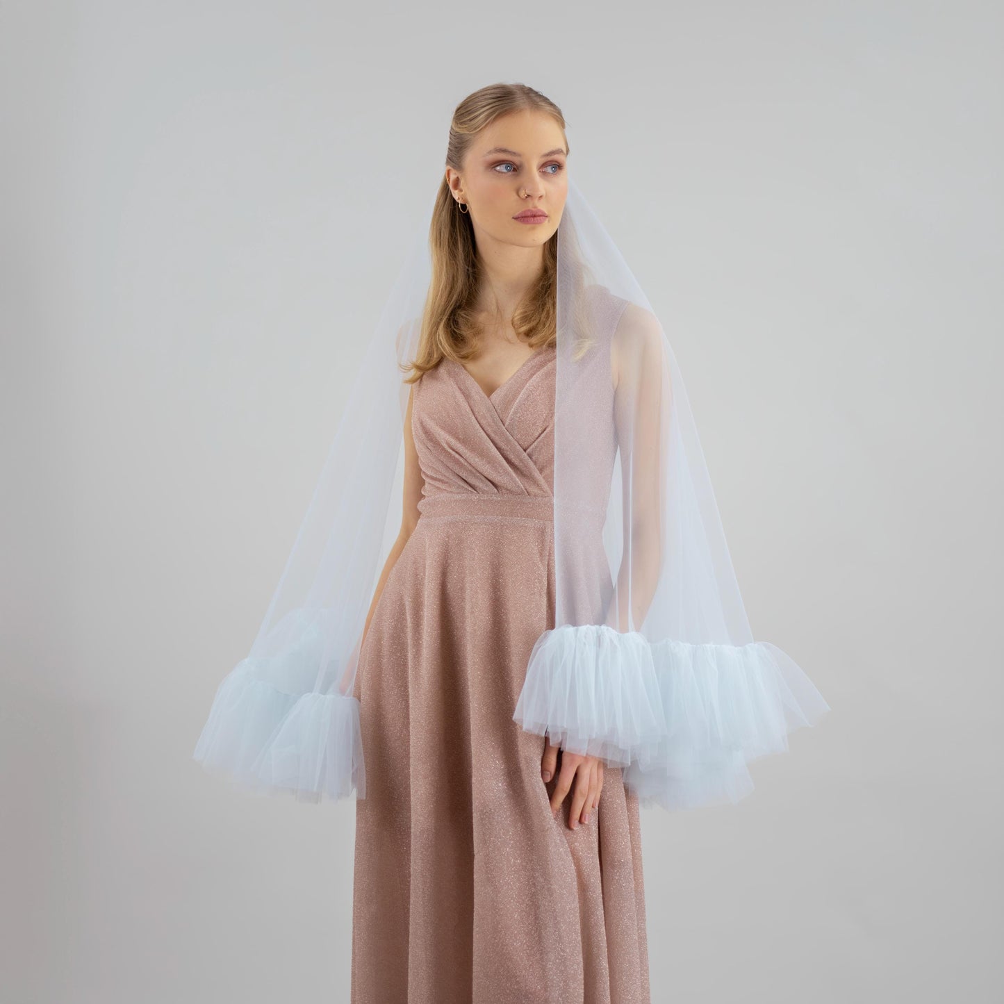 Baby Blue Ruffle Veil