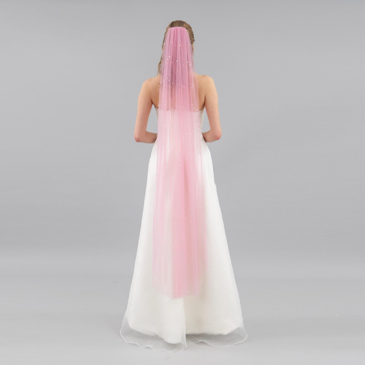 Rose Pink Pearl Veil