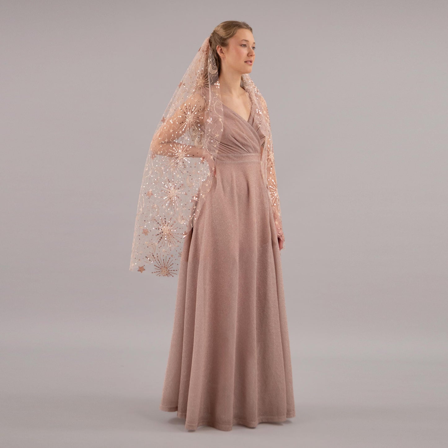 Blush and Rose Gold Celestial Veil