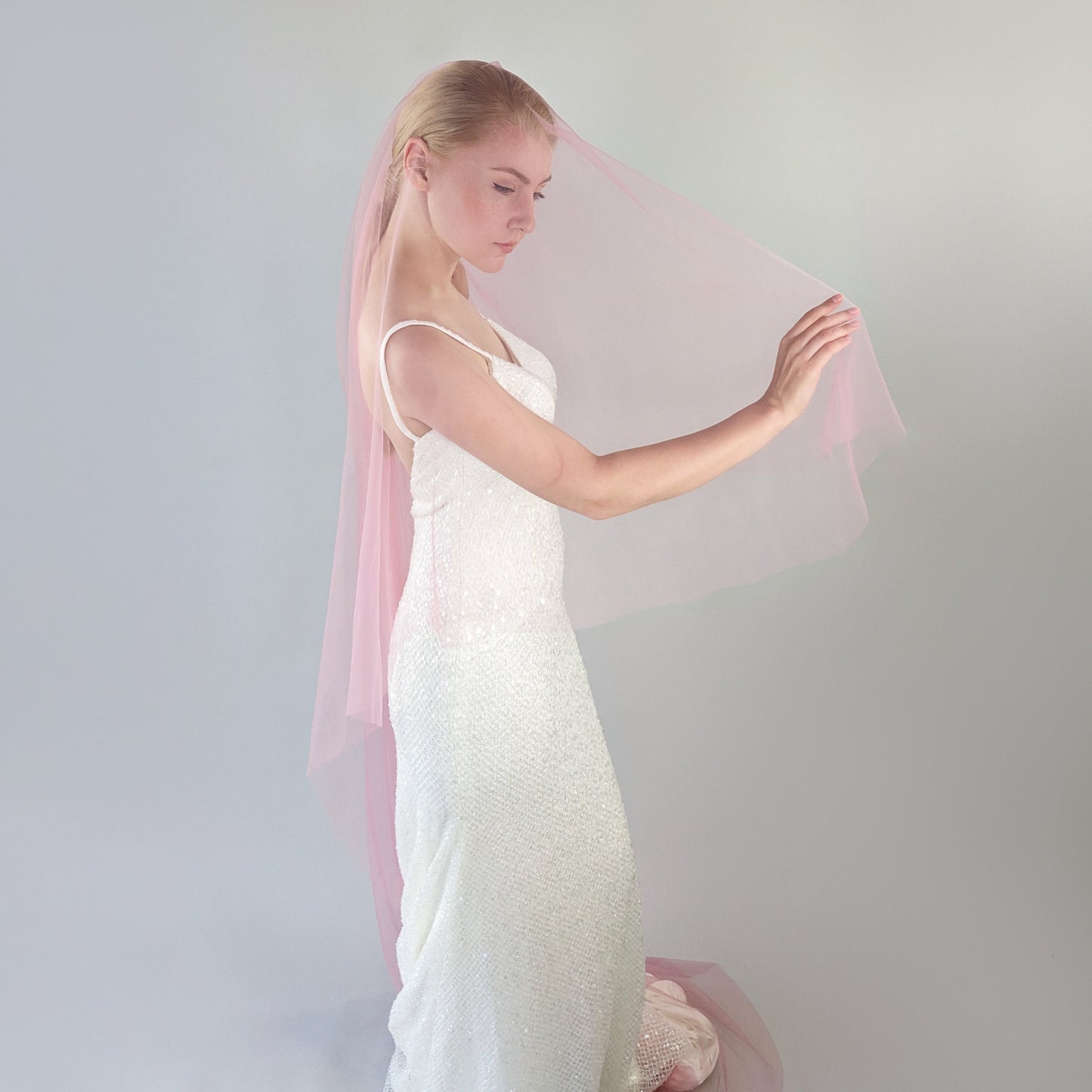 Dusty Pink Blusher Veil
