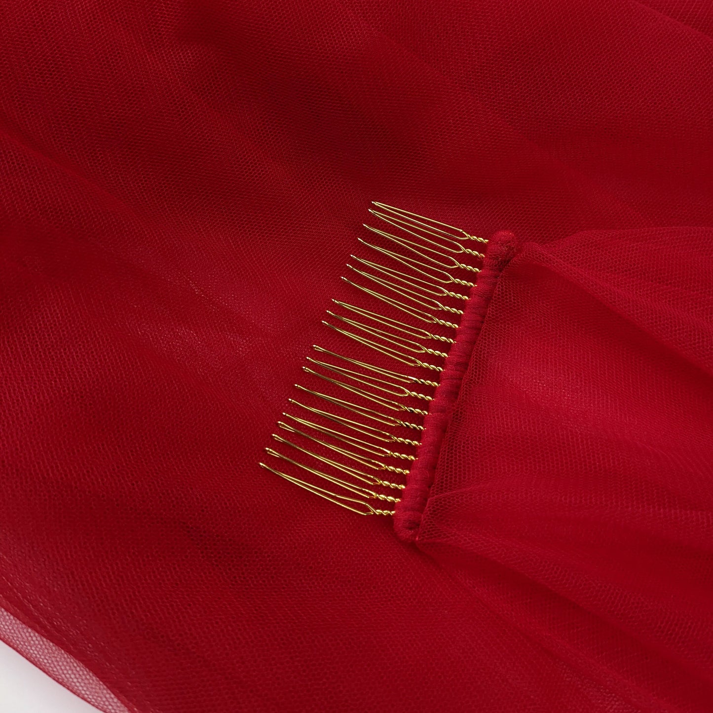 Rose Red Blusher Veil