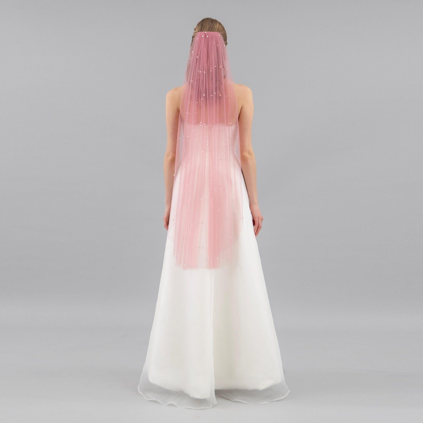 Dusty Pink Pearl Veil
