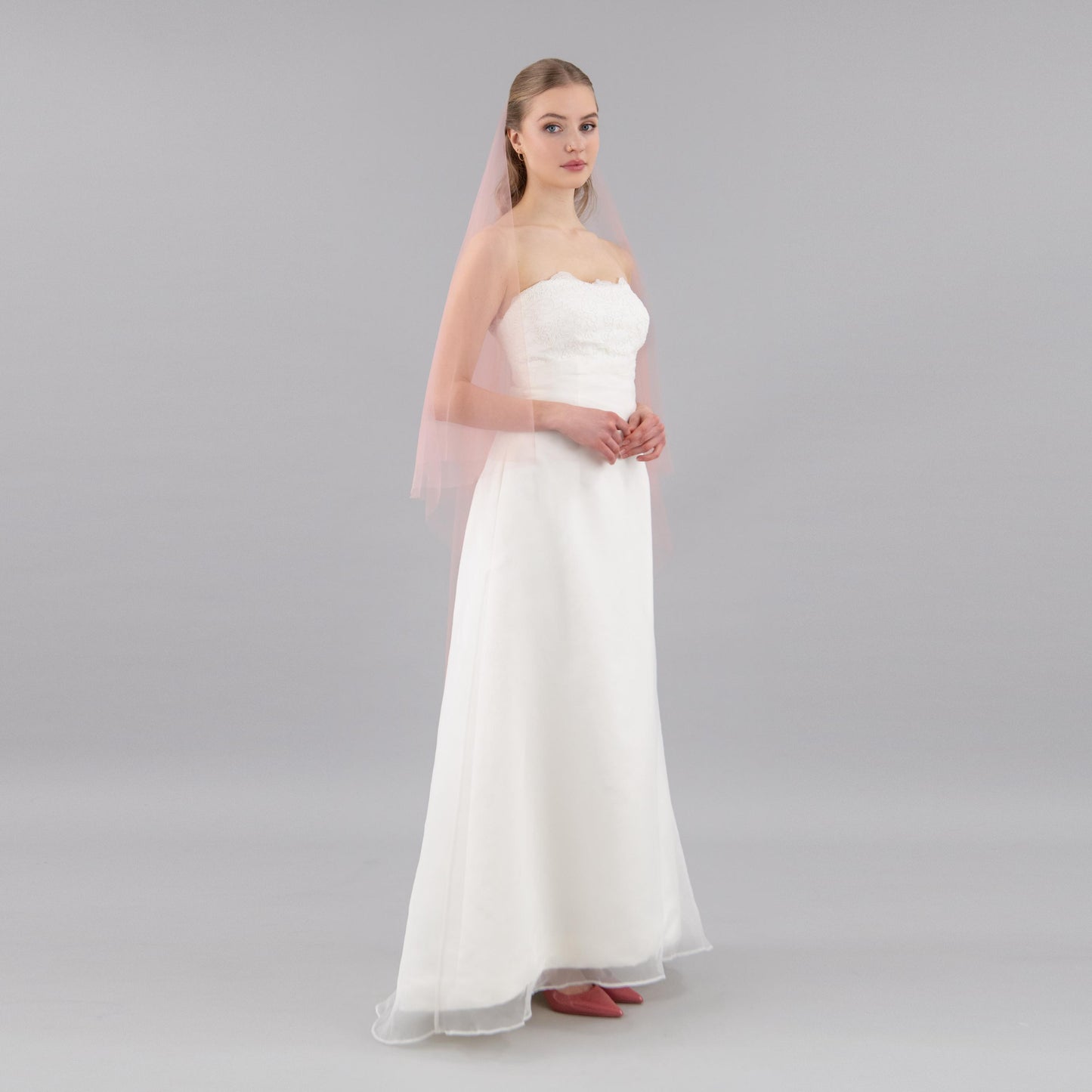 Blush Pink Blusher Veil