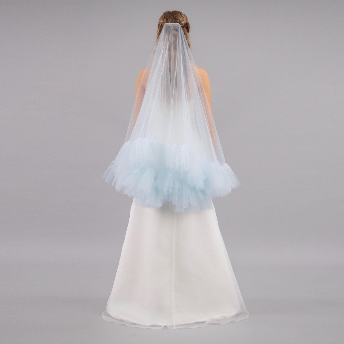 Baby Blue Ruffle Veil