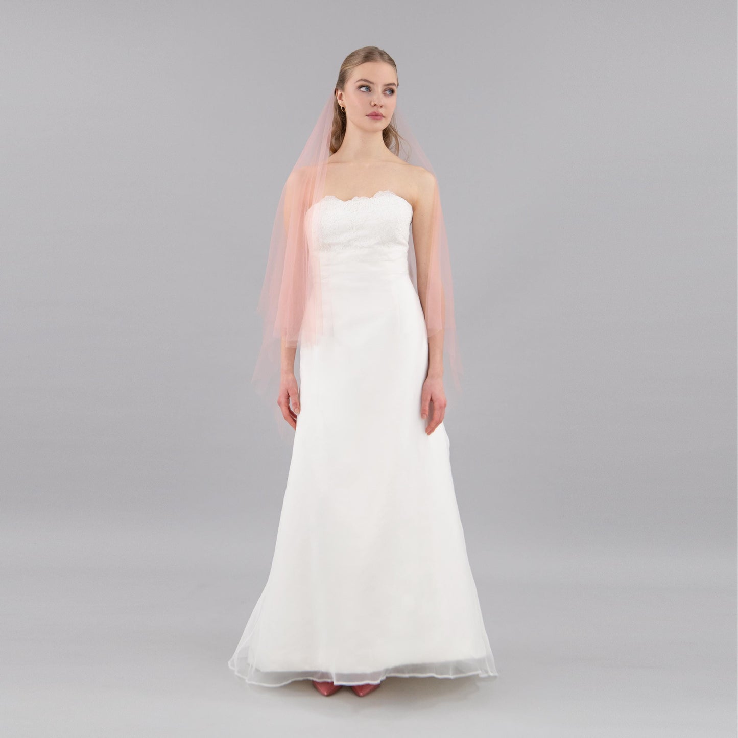 Blush Pink Blusher Veil