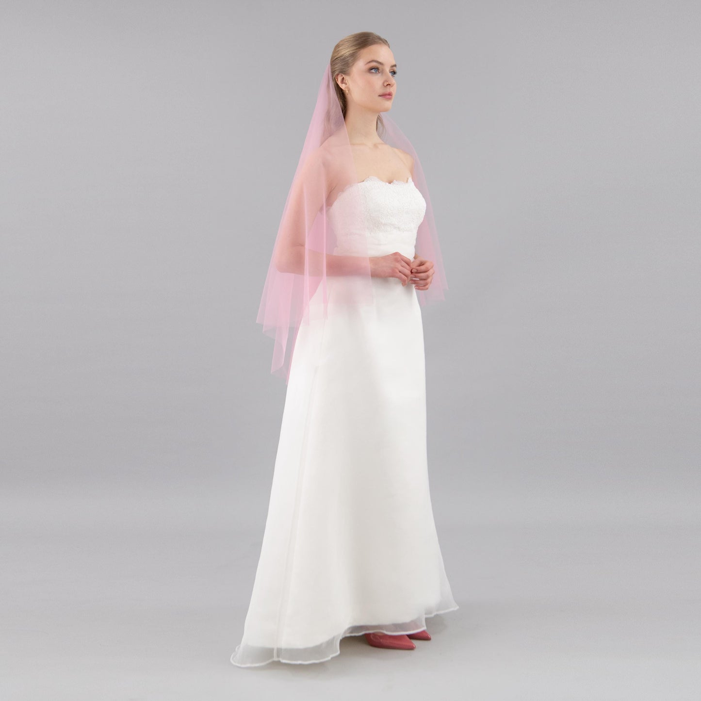 Rose Pink Blusher Veil