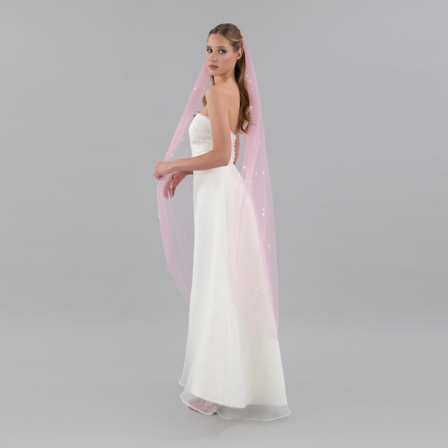 Rose Pink Mini Flower Veil