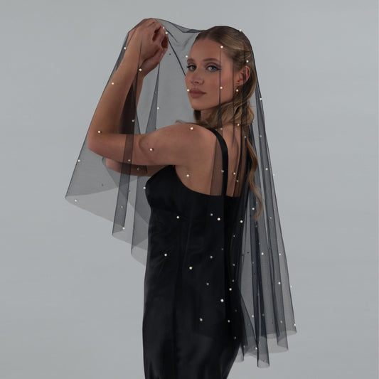 Black Pearl Blusher Veil