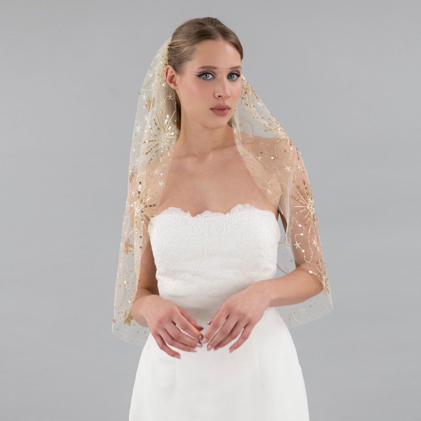 Champagne and Gold Celestial Veil