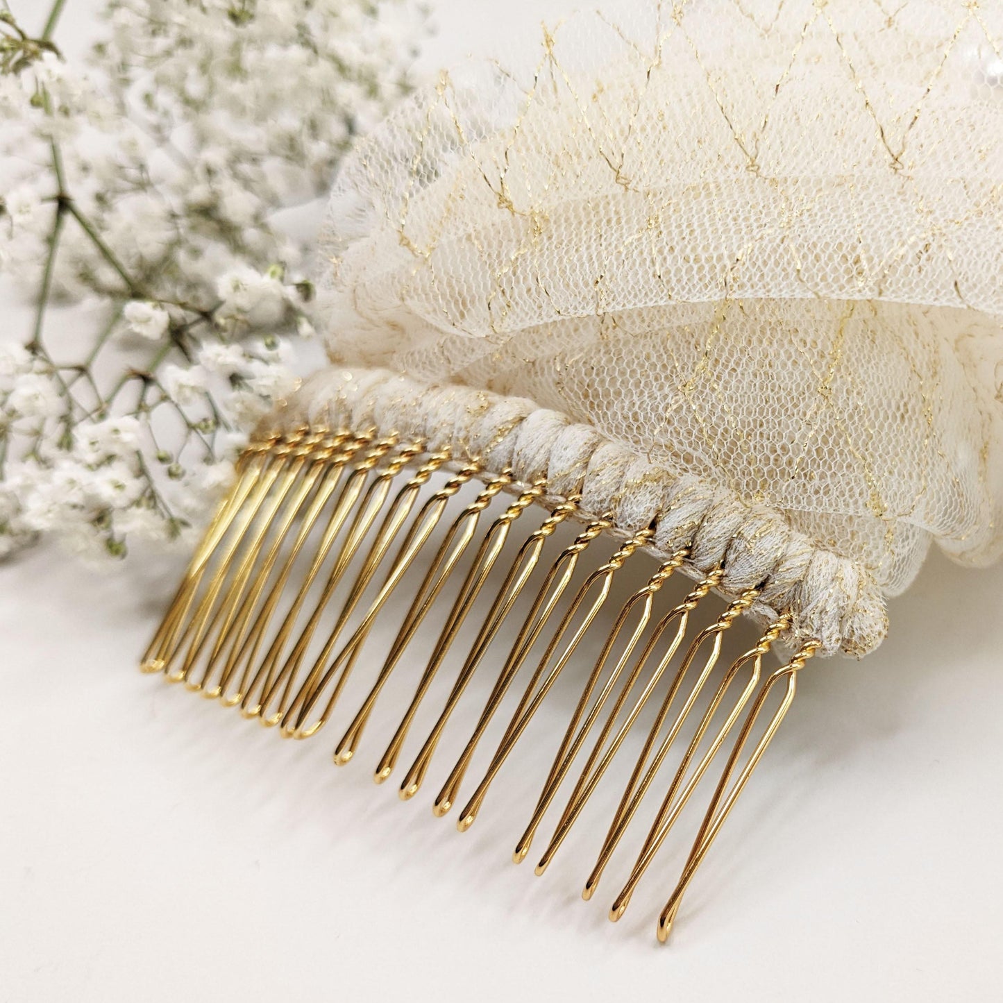 Champagne and Gold Thread Veil