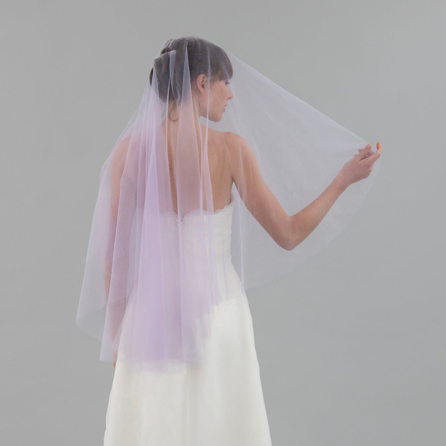 Lavender Purple Blusher Veil