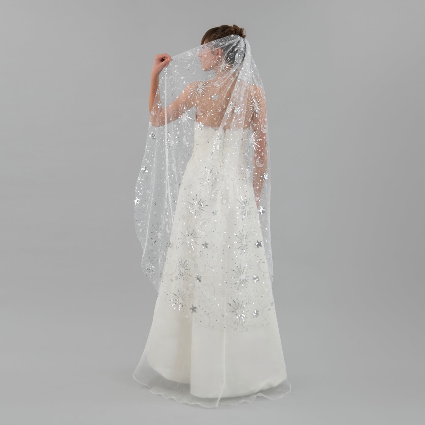 Ivory and Silver Celestial Veil