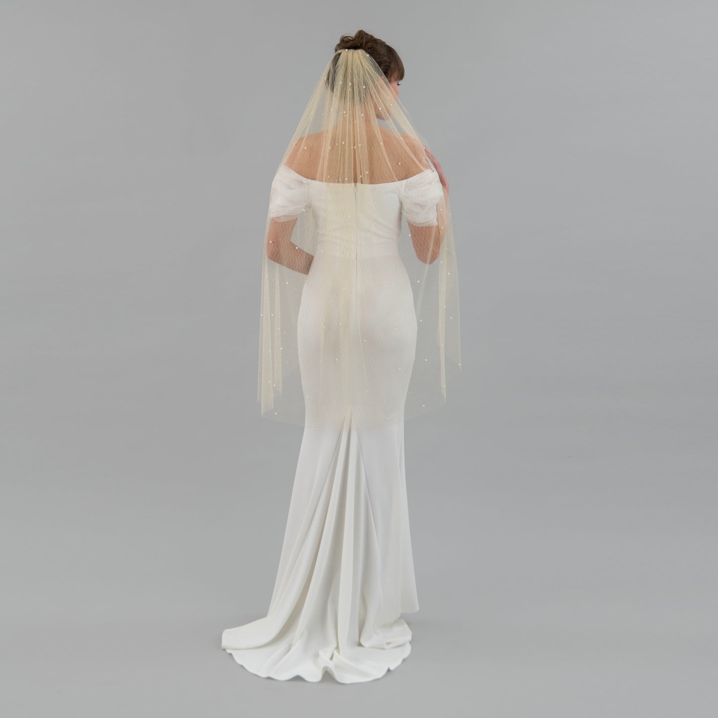 Champagne and Gold Thread Pearl Veil