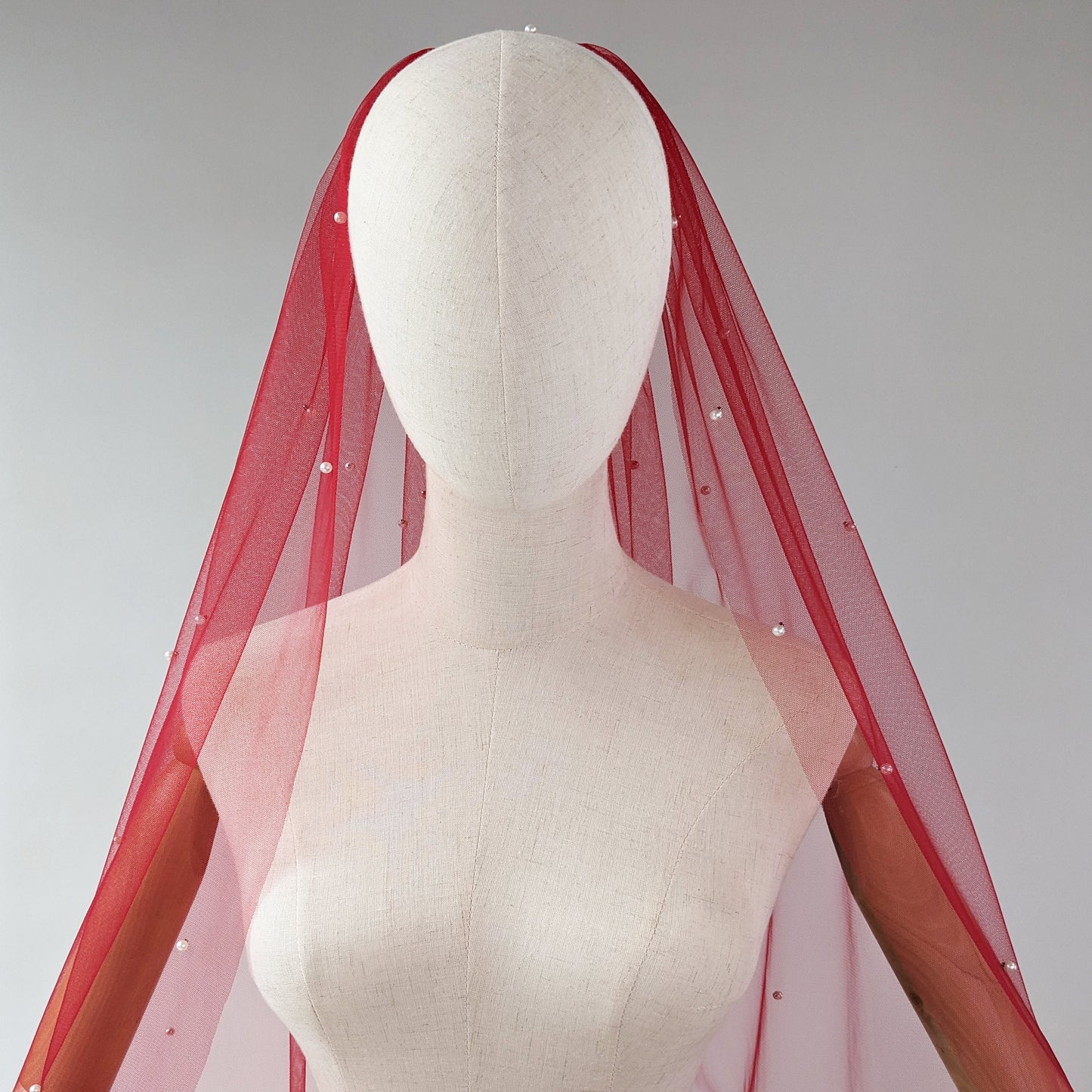 Rose Red Pearl Veil