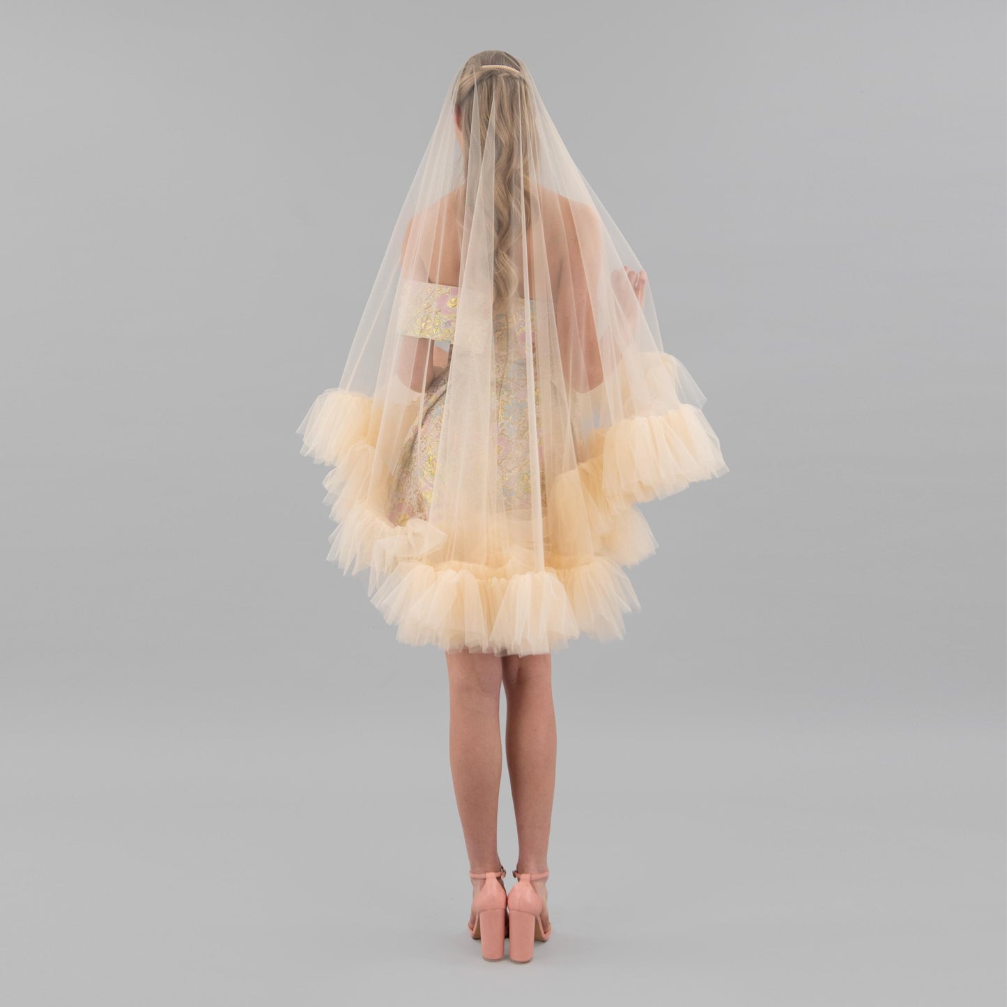 Champagne Ruffle Veil