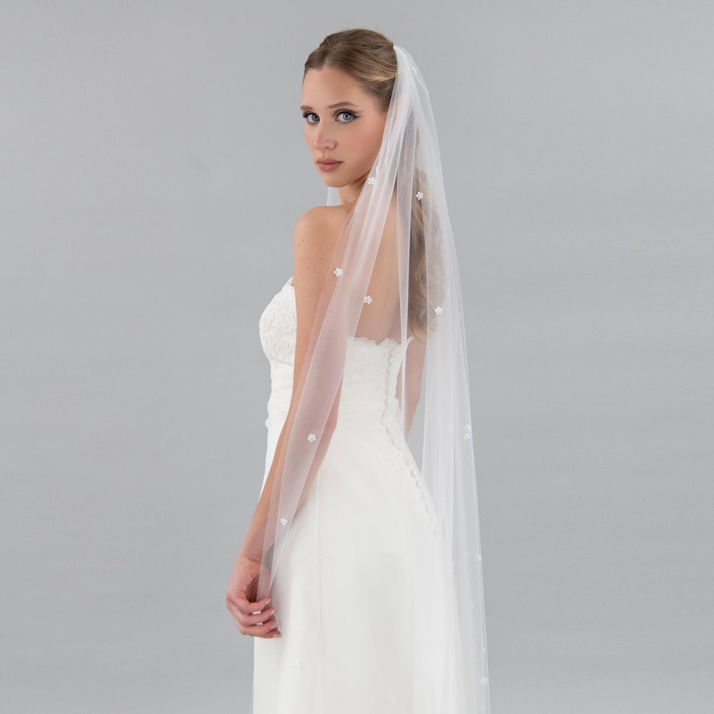 Ivory Mini Flower Veil