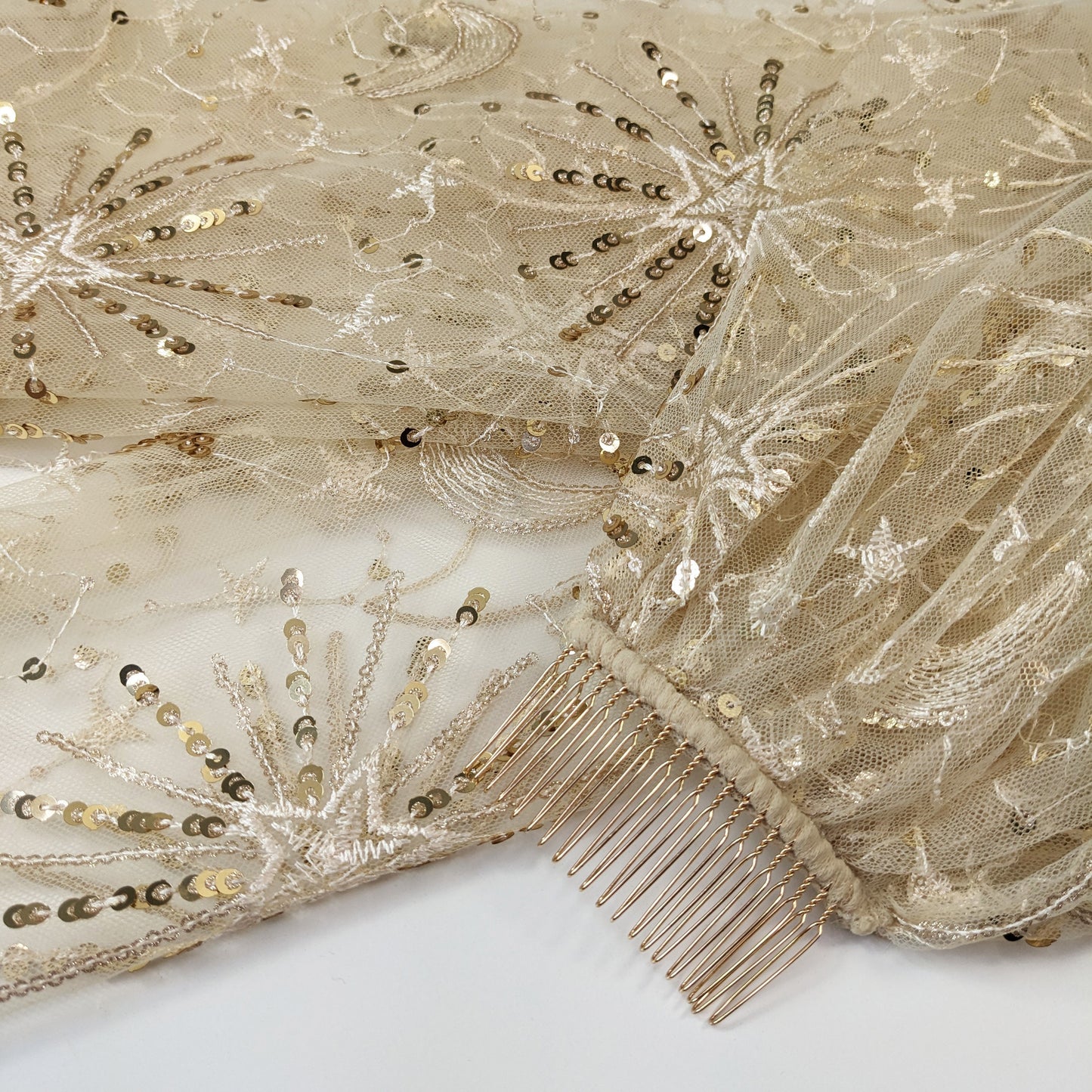 Champagne and Gold Celestial Veil