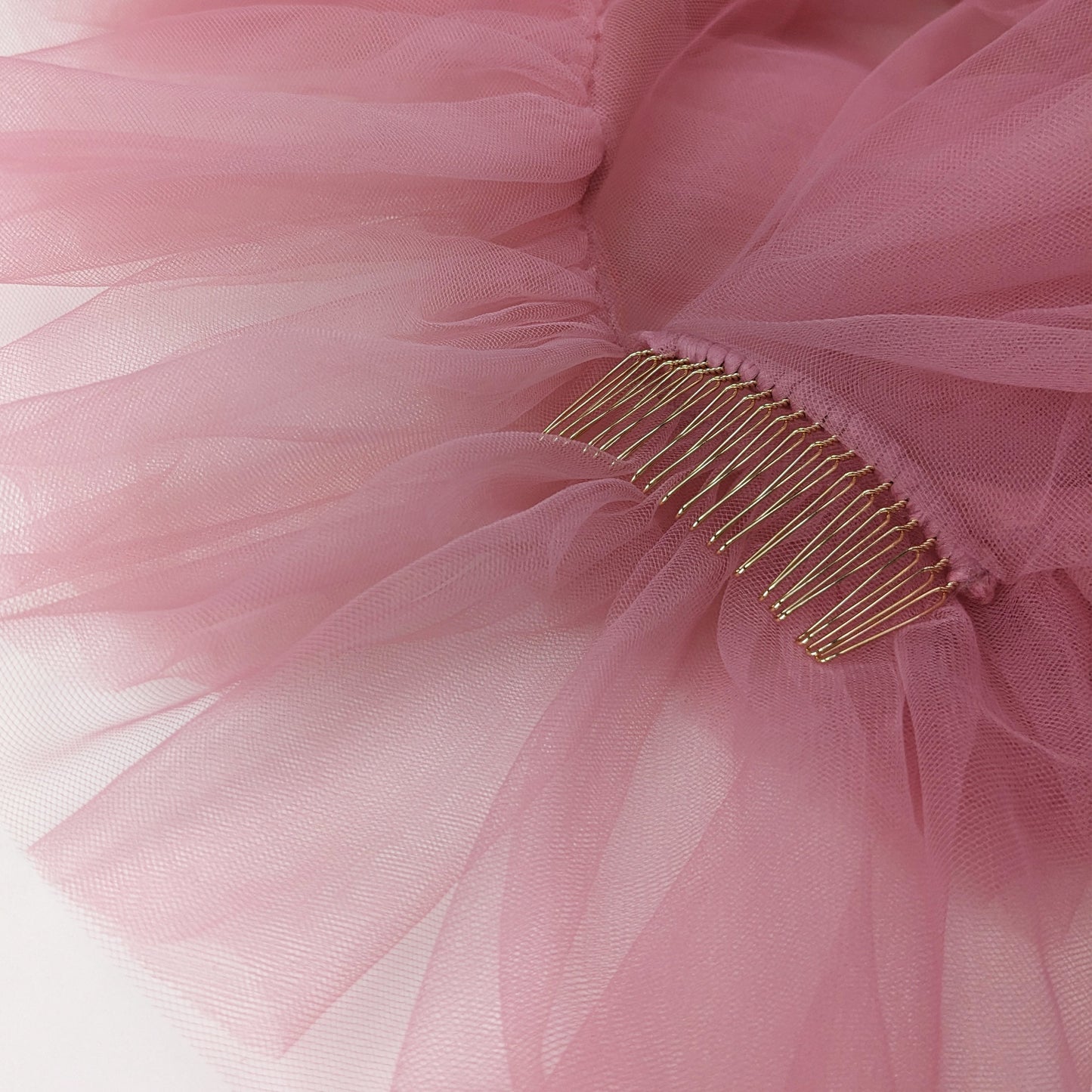 Dusty Pink Ruffle Veil