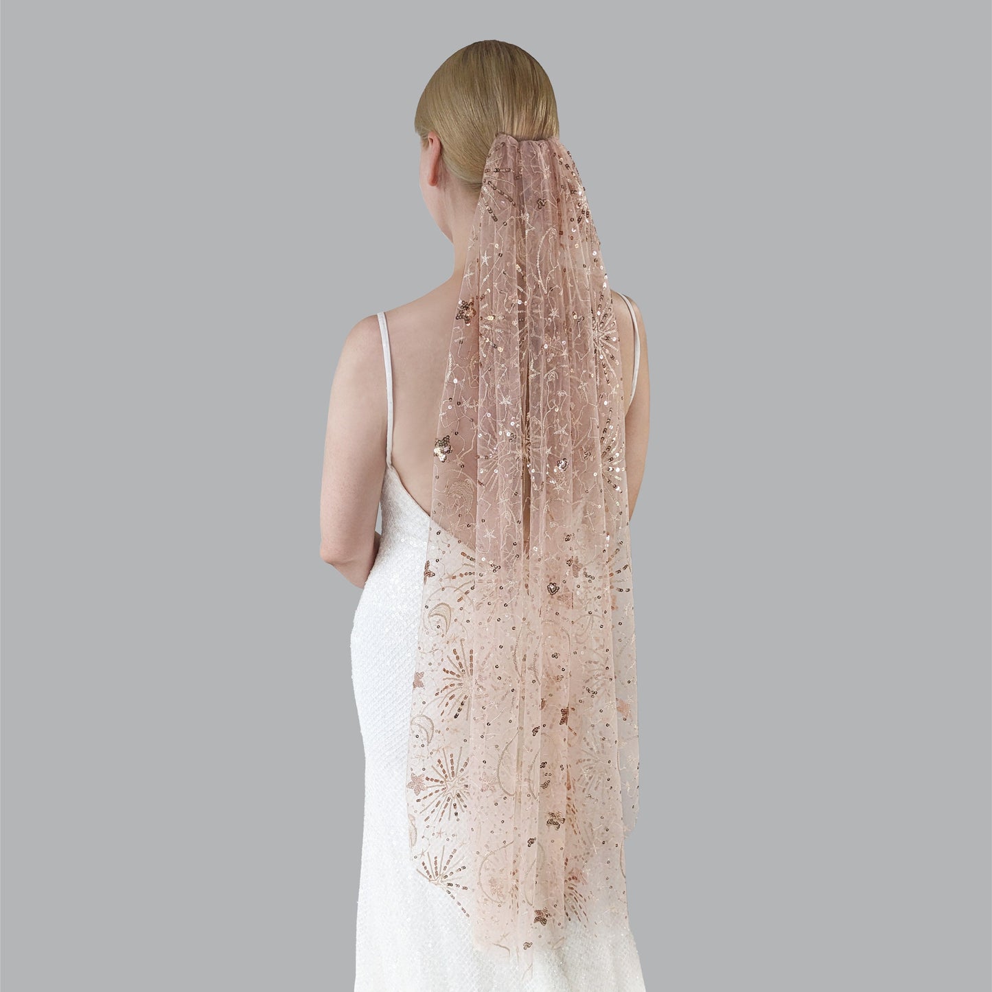 Blush and Rose Gold Celestial Veil
